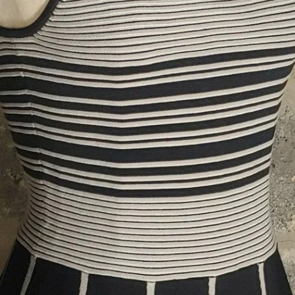 NWOT! Parker Sz XS / 2 Nia Knit Striped Nylon Skater Mini Dress A line Hem - Picture 4 of 9